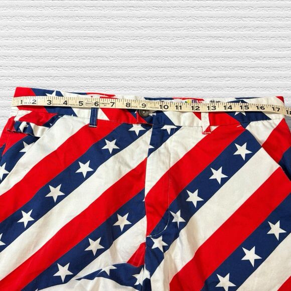 Royal & Awesome Golf Shorts Pars and Stripes Red White Blue Stars Flag Size 36 - Picture 5 of 8